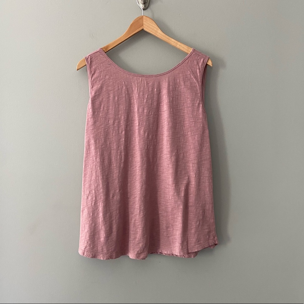 Loft Outlet Slub Knit Knot Back Tank Mauve XL